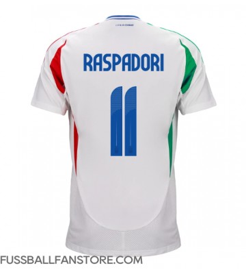 Italien Giacomo Raspadori #11 Replik Auswärtstrikot EM 2024 Kurzarm